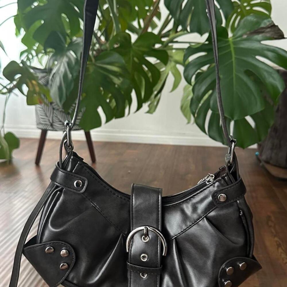 Moto vintage y2k black leather